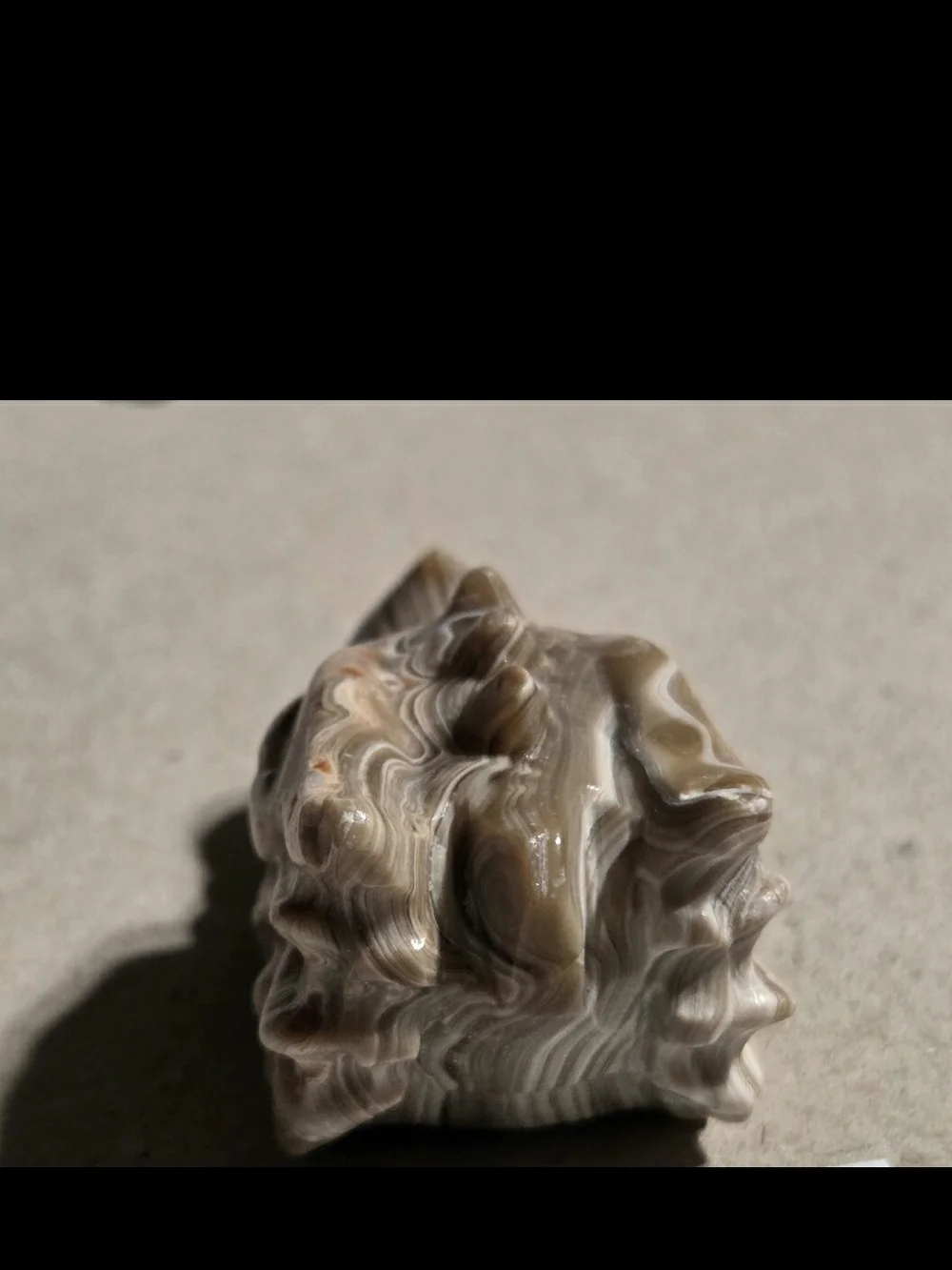 Detailed Banded Agate Crystal Carved Dragon Head Stone Sculpture Decor